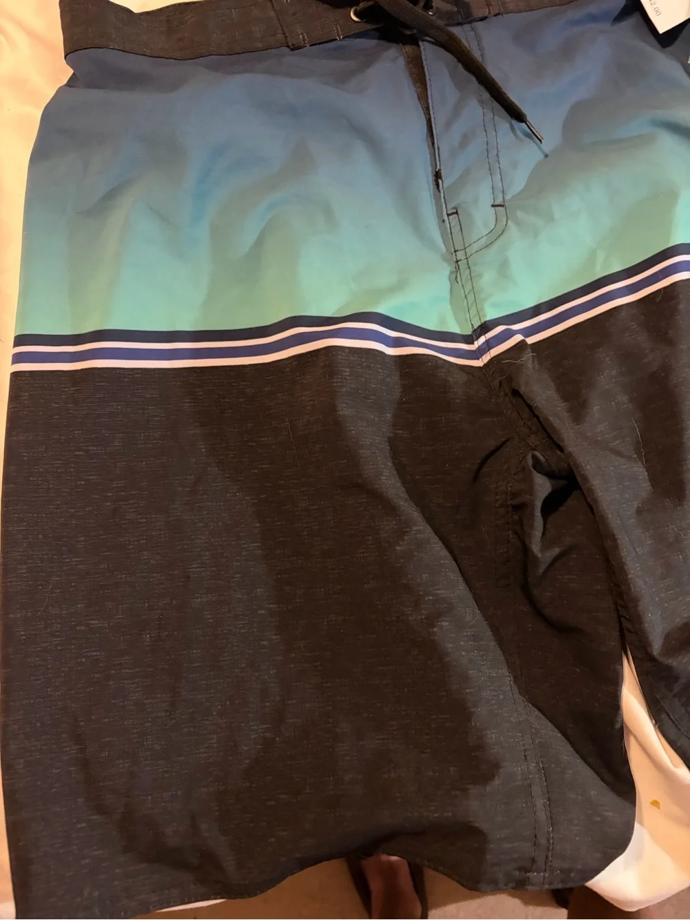 Burnside Black and Teal Gradient Men's Board Shorts Size 36 brand new with tags